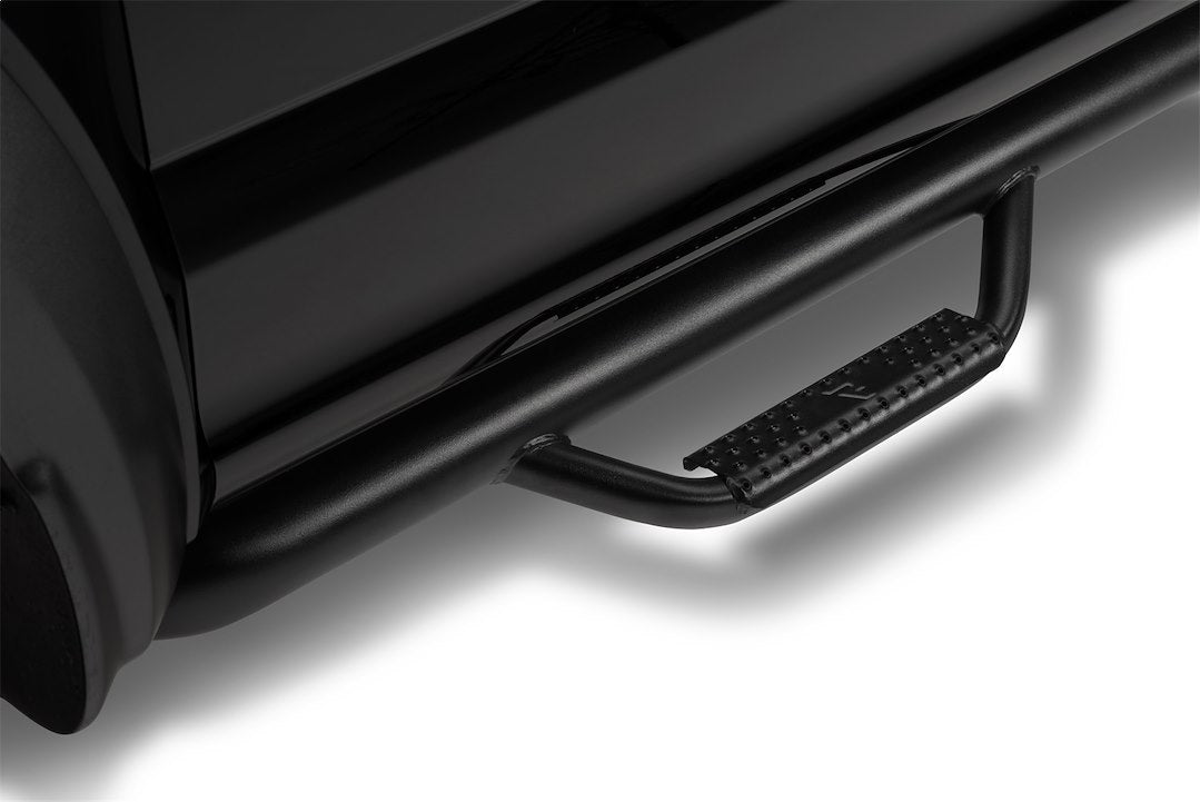 Product of N-Fab F17124CC-6-TX Black Matte Textured Powder Coated Round Nerf Bar - Truck Wheel To Wheel 
