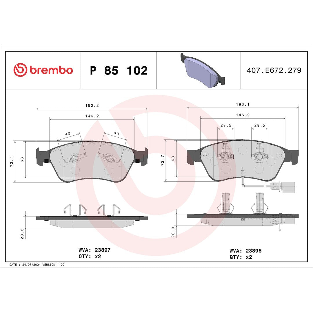 Brembo P85102 Brake Pad||p85102_Drw.Jpg||87||brmp85102||1754345