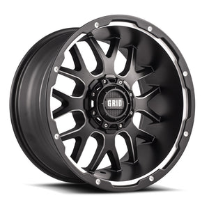 Product of Grid Wheels 20x10 Black With Natural Accents Wheel - 8x7.08 Bolt Pattern 