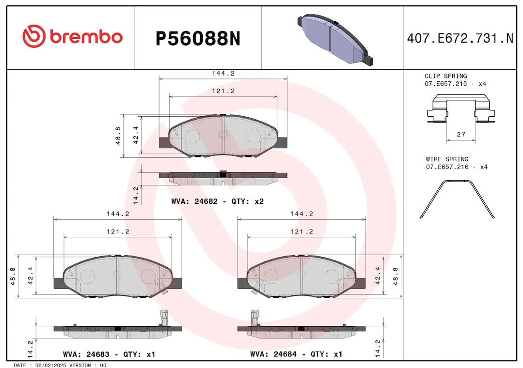Brembo P56088n Brake Pad||p56088n_2.Jpg||86||brmp56088n||2091739