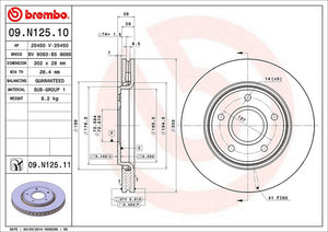 Product of Brembo 09N12511C02 Vented 1 Piece Brake Rotor 