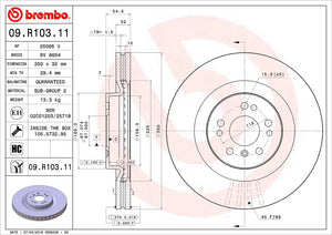 Product of Brembo 09R10311C02 Vented 1 Piece Brake Rotor 