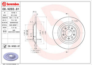 Brembo 08n28381c02 Brake Rotor||||87||brm08n28381||2008553