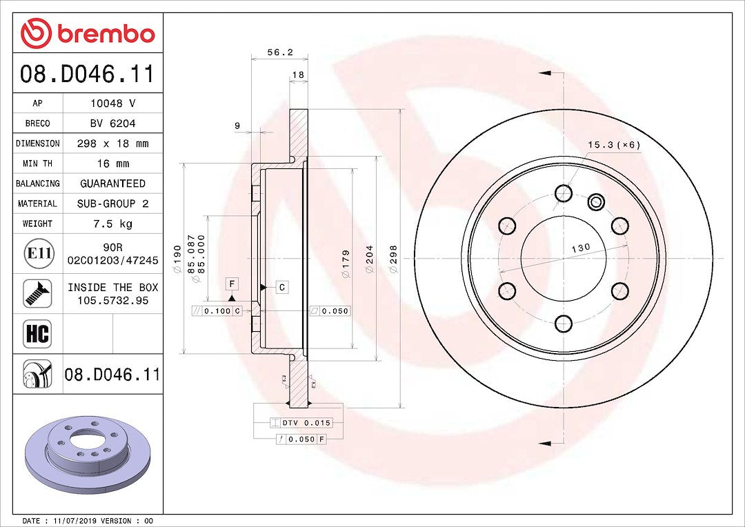 Brembo 08d04611c02 Brake Rotor||08d04611c02_1.Jpg||86||brm08d04611||1684163
