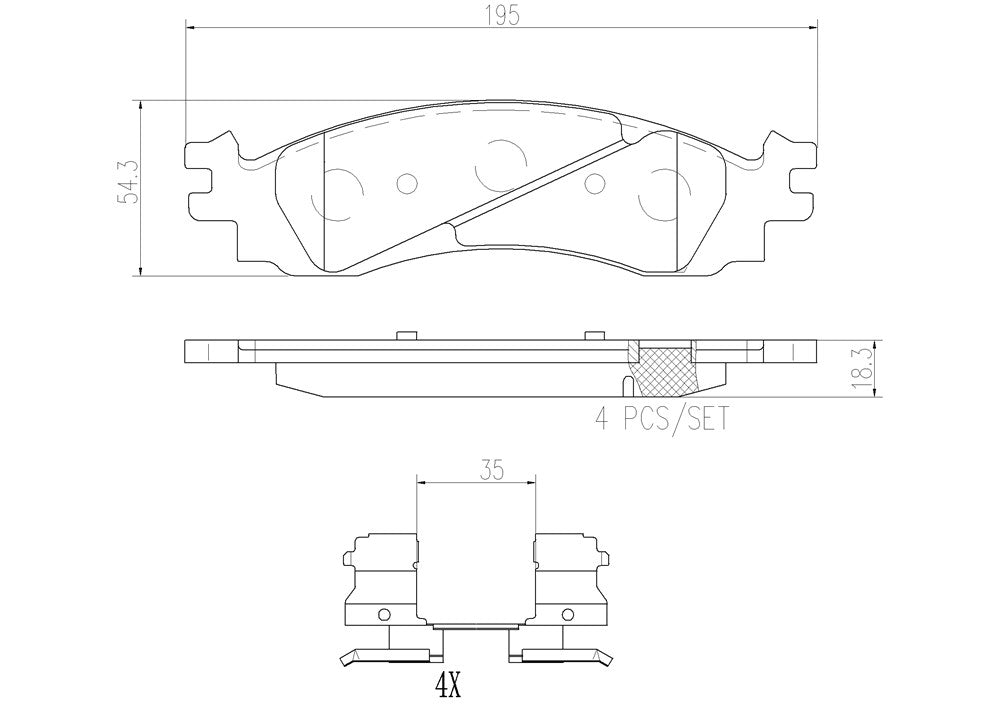 Product of Brembo P24136N Brake Pad - Set Of 4 