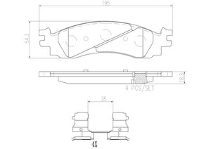 Product of Brembo P24136N Brake Pad - Set Of 4 