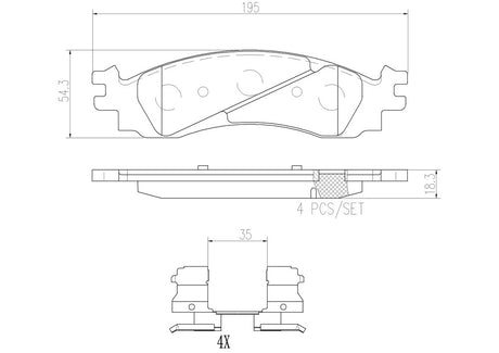 Product of Brembo P24136N Brake Pad - Set Of 4 