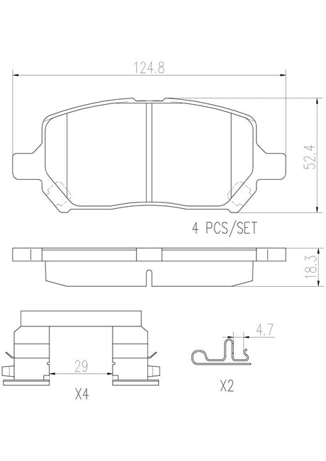 Product of Brembo P10043N Brake Pad - Set Of 4 