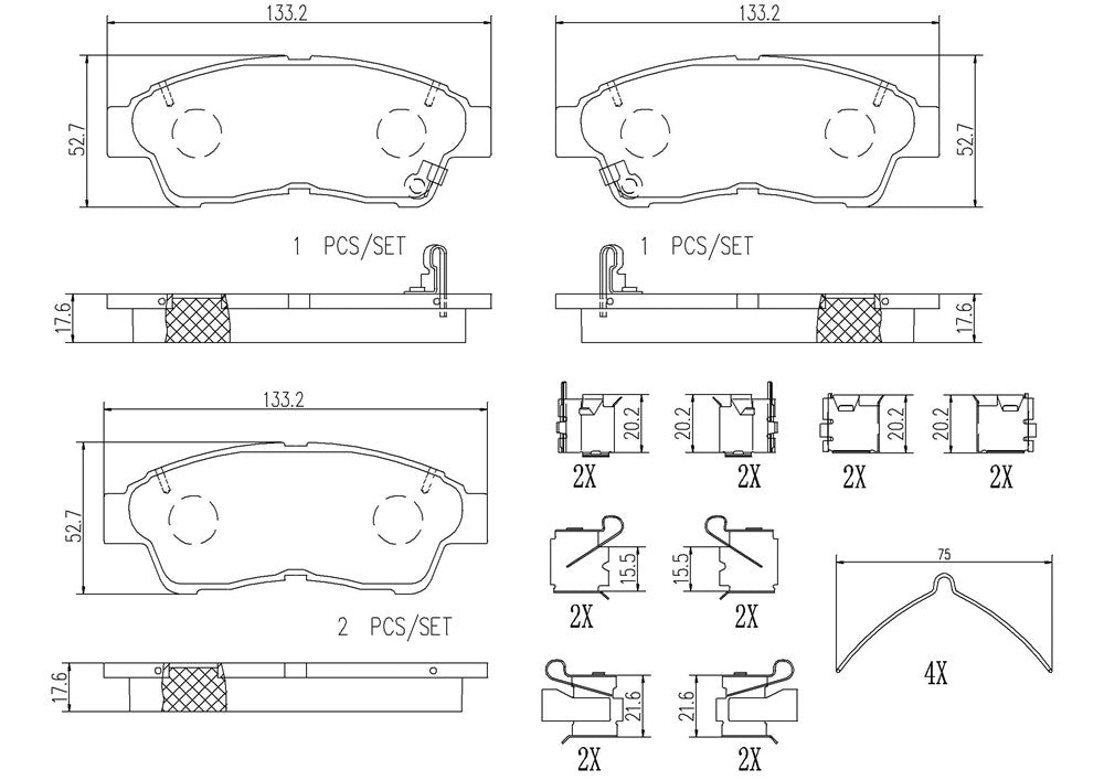 Product of Brembo P83034N Brake Pad - Set Of 4 