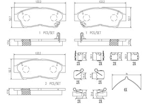 Product of Brembo P83034N Brake Pad - Set Of 4 