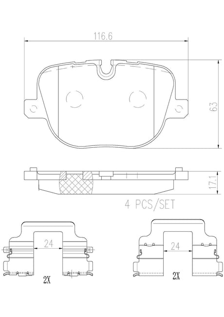 Product of Brembo P44025N Brake Pad - Set Of 4 