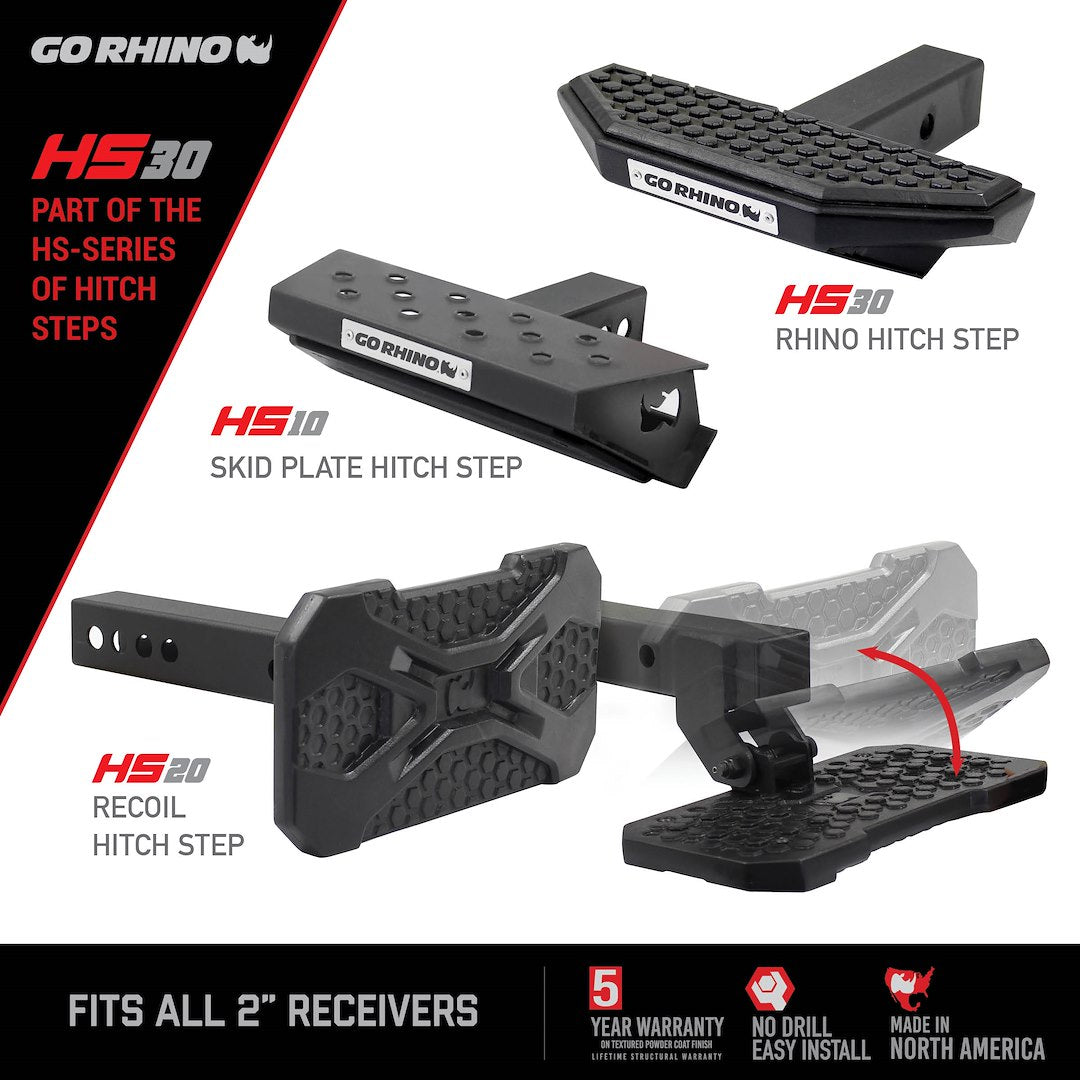 Product of Go Rhino HS3012T Black Textured Powder Coated Steel Truck Step