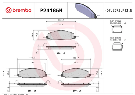 Brembo P24185n Brake Pad||p24185n_1.Png||86||brmp24185n||2104569