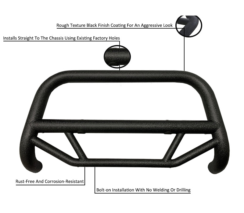 Product of Black Horse Offroad MBT-MJ105 Bull Bar  with skid plate 