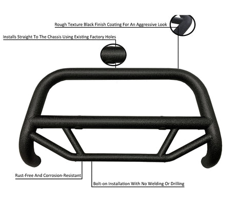 Product of Black Horse Offroad MBT-MJ105 Bull Bar  with skid plate 