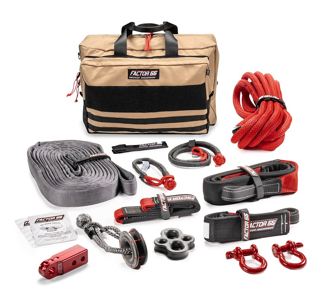 Factor 55 00480-01 Vehicle Recovery Kit||00480-01 Borah Kit - Tan - Red.Jpg||85||fac0048001||1713493