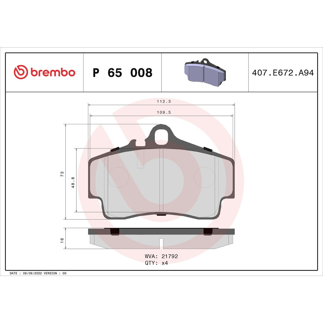 Brembo P65008 Brake Pad||p65008_Drw.Jpg||87||brmp65008||1753895