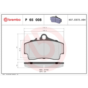 Brembo P65008 Brake Pad||p65008_Drw.Jpg||87||brmp65008||1753895