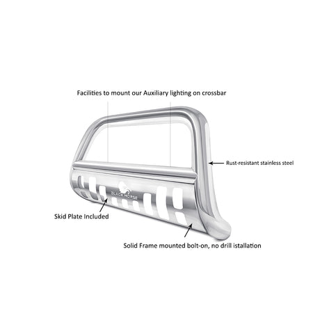 Product of Black Horse Offroad CBS-TOB4802SP Bull Bar Polished 2-1/2 Inch Yes with skid plate 