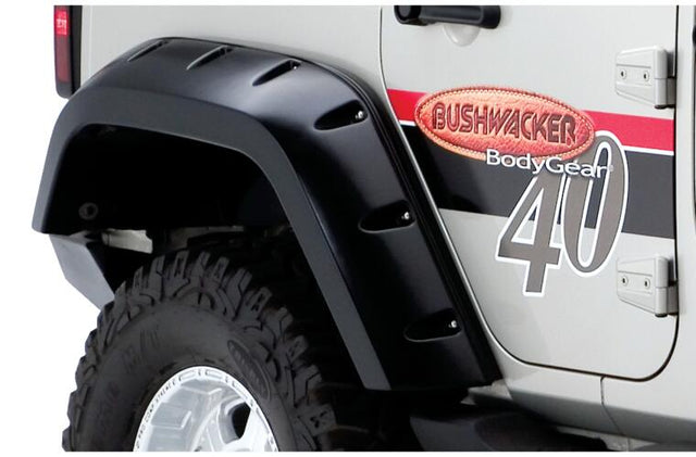 Product of Bushwacker 10044-02 Pocket Style/ Exposed Fasteners Black Fender Flare - Set Of 2 