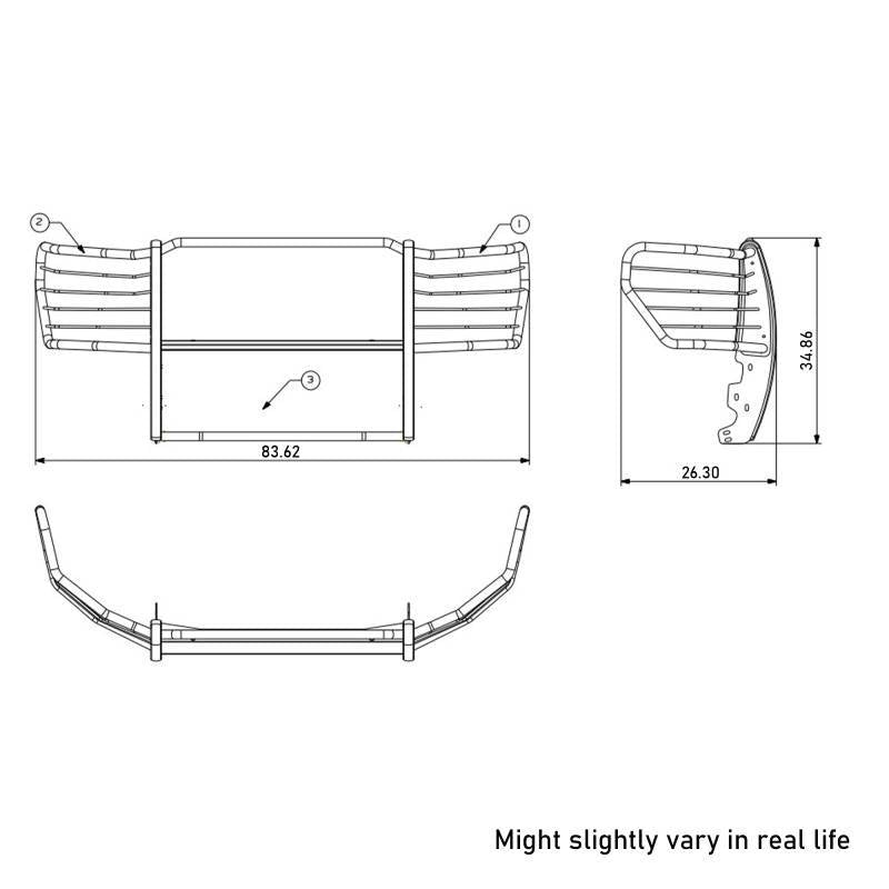 Black Horse Offroad 17fb26ma Grille Guard||17fb26ma_5.Jpeg||89||blk17fb26ma||2237382