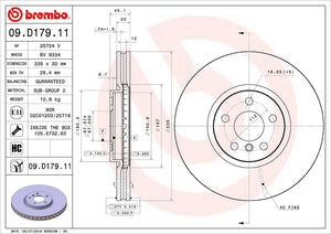 Product of Brembo 09D17911C02 Vented 1 Piece Brake Rotor 