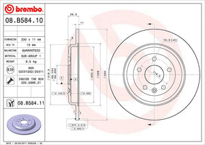 Product of Brembo 08B58411C02 Solid 1 Piece Brake Rotor 