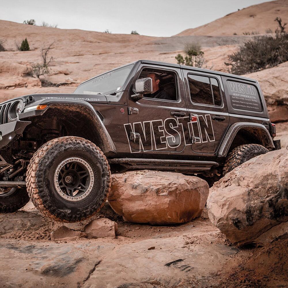 Product of Westin Automotive 42-6025 Black Steel Flat Rocker Panel Guard 