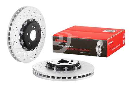 Product of Brembo 09976423C02 Vented Cross Drilled 1 Piece Brake Rotor 