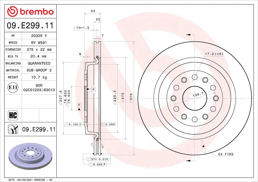 Brembo 09e29911c02 Brake Rotor||09e29911c02.Jpg||85||brm09e29911||1684414