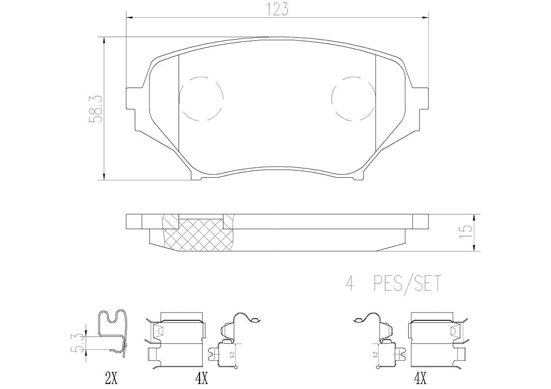 Product of Brembo P49043N Brake Pad - Set Of 4 