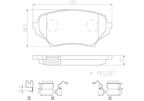 Product of Brembo P49043N Brake Pad - Set Of 4 