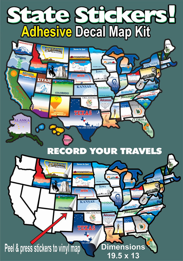 Product of State Sticker Statestickermap Travel Map Sticker