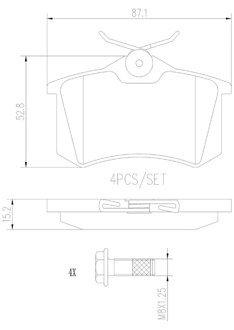 Product of Brembo P85017N Brake Pad - Set Of 4 