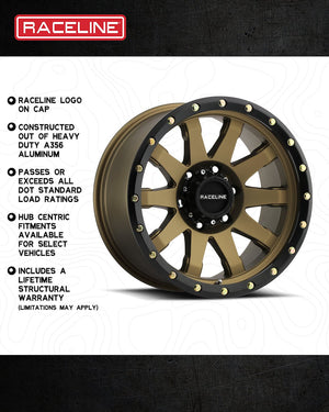 Product of Raceline 20x9 Bronze Wheel - Not Applicable Bolt Pattern 