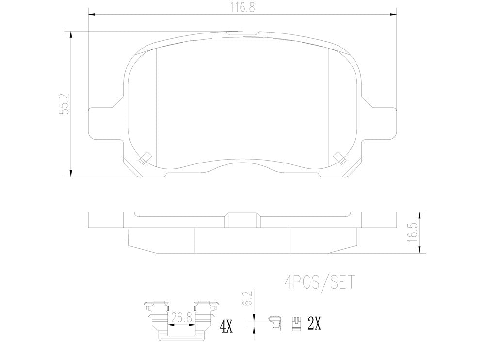 Product of Brembo P83044N Brake Pad - Set Of 4 