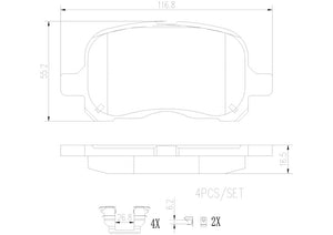 Product of Brembo P83044N Brake Pad - Set Of 4 