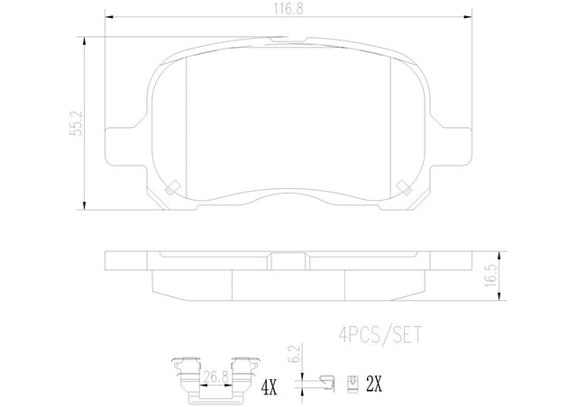 Product of Brembo P83044N Brake Pad - Set Of 4 