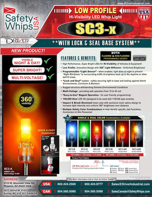Driver Industrial Opco Llc Sc3-G Warning Whip Light||ds-Sw-Sc3-X-Ledwhiplight-Revd.Jpg||87||drvsc3g||1232595