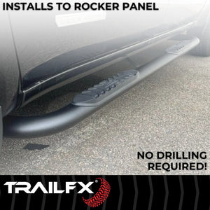 Product of TrailFX A1001B TFX 4" Oval Tube Side Steps Nerf Bar With Surface Steps 