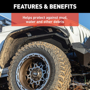 Product of Aries 1500550 Powder Coated Black Aluminum Fender Well Liner 