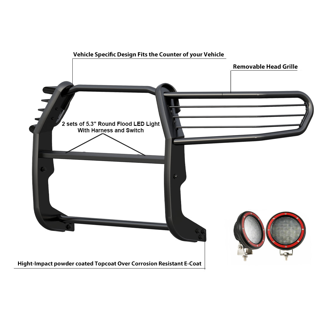 Product of Black Horse Offroad 17A098900MA-PLFR Grille Guard  