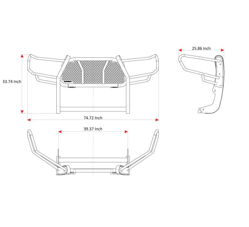 Black Horse Offroad Ru-Tota16-B Grille Guard||ru-Tota16-B_6.Jpeg||90||blkrutota16b||1649208