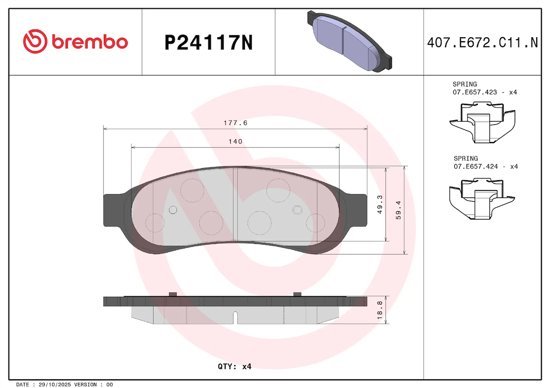 Brembo P24117n Brake Pad||p24117n_1.Png||86||brmp24117n||2104551