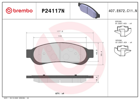 Brembo P24117n Brake Pad||p24117n_1.Png||86||brmp24117n||2104551