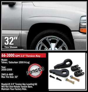 Product of ReadyLIFT 66-3000 Leveling Kit Suspension 1-1/2 To 2-1/2 Inch Lift Torsion Bar Key 