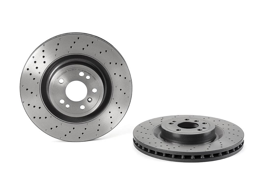 Product of Brembo 09A95821C02 Vented Cross Drilled 1 Piece Brake Rotor 