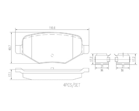 Product of Brembo P24172N Brake Pad - Set Of 4 
