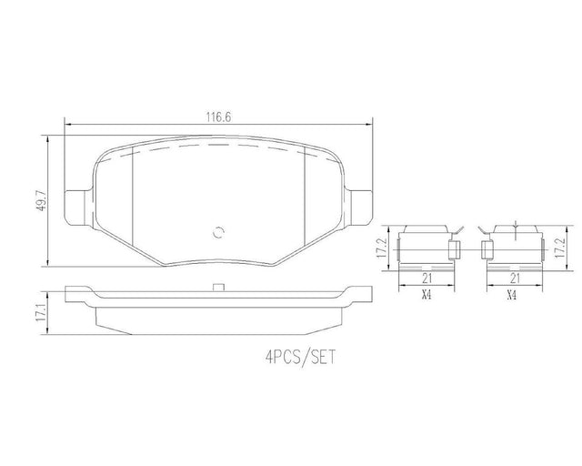 Product of Brembo P24172N Brake Pad - Set Of 4 