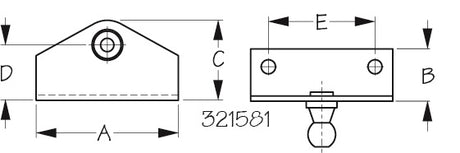 Sea Dog 321581-1 Boat Hatch Lift Support Mounting Bracket||321581-1_1.Jpg||86||sdg3215811||929525
